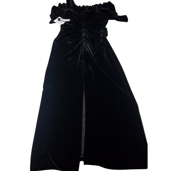 Xcape New Womens Black Velvet Evening Gown Size 14 Winter Wedding Elegant - Picture 7 of 9